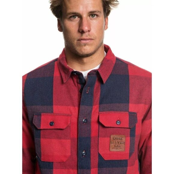 QuikSilver Men's Miho Stones GARNET SHERPA Long Sleeve Over Shirt Size M - Picture 13 of 16